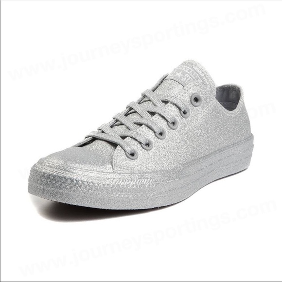 converse silver womens glitter ox shoe